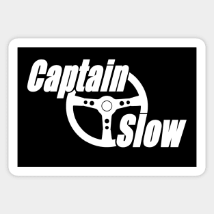 Captain Slow classic logo (white) Sticker